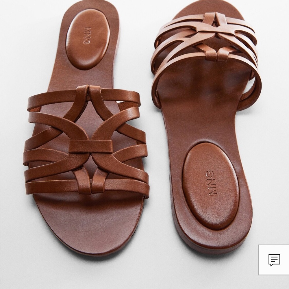 Mango Brown Strappy Sandals -NWT